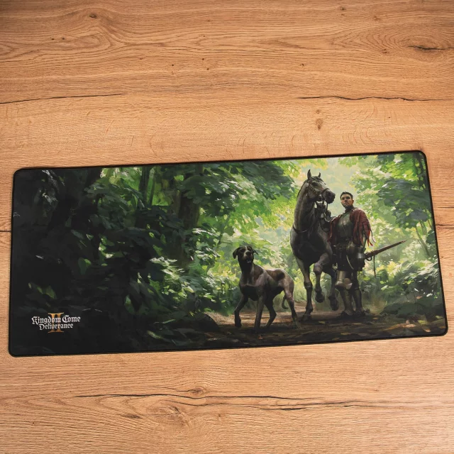 Podložka pod myš Kingdom Come: Deliverance II - Keyart Jindra a Vořech v lese